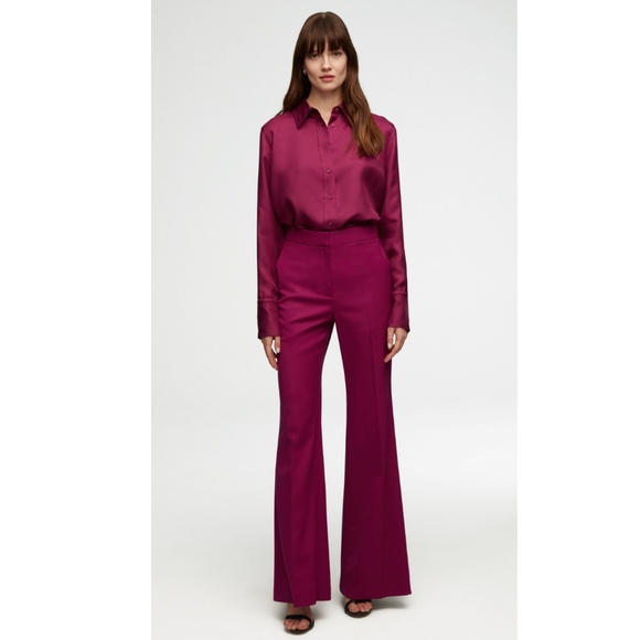 ARGENT Tailored Flare Trouser in Seasonless Wool Size 4 Magenta - Picture 1 of 7